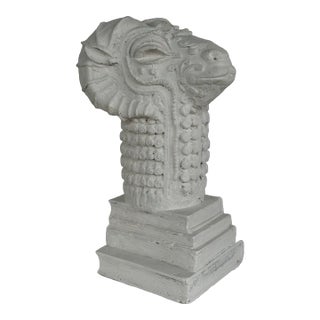 Vintage 1960s Hollywood Regency Ram Head Sculpture For Sale