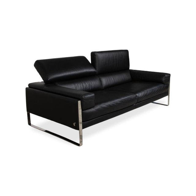 Romeo 2-Seater Sofa in Black Leather and Chrome from Calia For Sale - Image 6 of 17