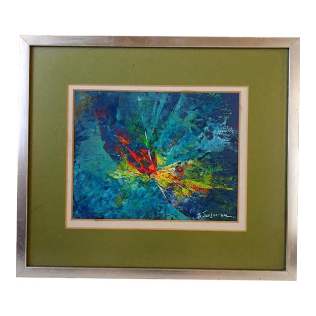 Mid-Century Modern Abstract Expressionist Painting "High-Fly" by Sylvia Jorjorian For Sale
