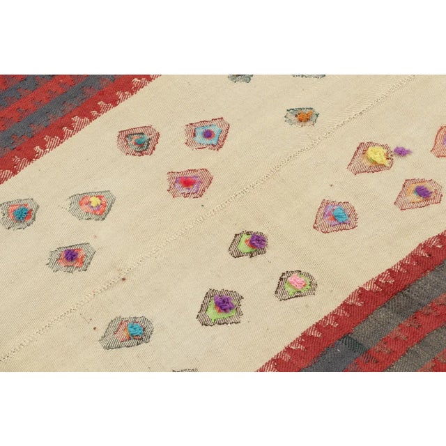 1950s Vintage Persian Kilim in Beige With Multicolor Stripes and Motifs by Rug & Kilim For Sale In New York - Image 6 of 8