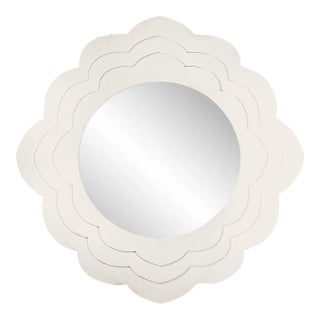 Fleur Home Audubon Magnolia Circle Mirror in White Dove, 30x30 For Sale