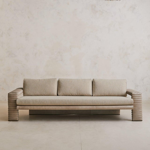 Rare Italian Leather 3-Seat Sofa by Marzio Cecchi, 1970s For Sale - Image 11 of 12