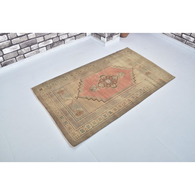 Handmade wool carpet in Turkish Anatolia , Vintage Oushak Rug,Turkish Vintage Anatolian Rug, Handmade wool Rug . One Of...