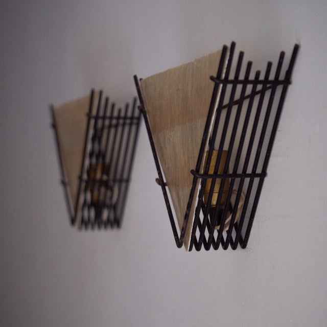 1960s Vintage Wall Lamps in Metal and Fiberglass, 1960s, Set of 2 For Sale - Image 5 of 9