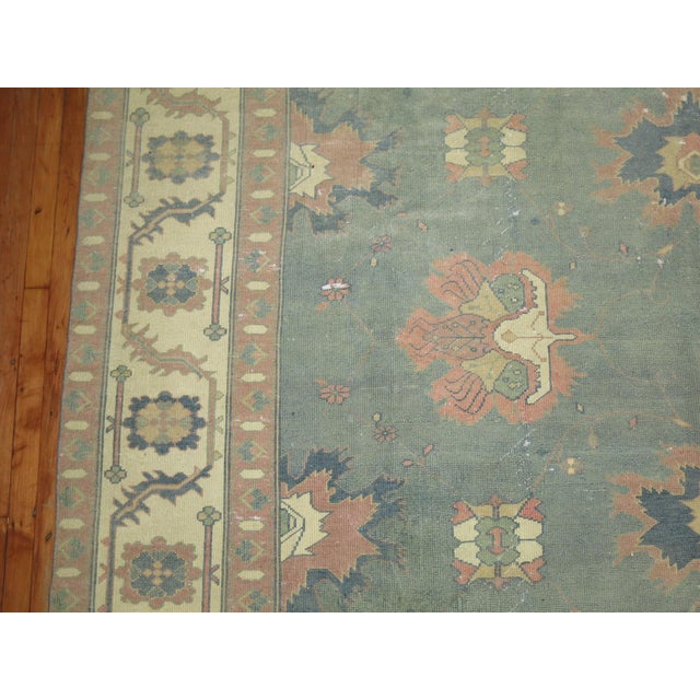 Vintage Feminine Worn Oushak Rug - 9' x 13'6" For Sale - Image 10 of 12