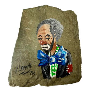 1978 New Orleans Slate Roof Tile Art Pierre / Vivian Laiche French Quarter Clown Painting