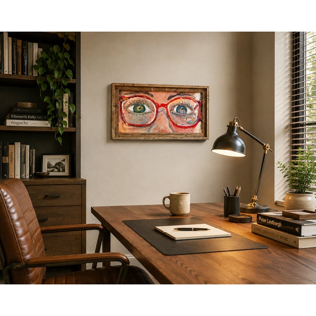 "The Red Glasses", Original Oil Painting, Framed She’s looking at you, you’re looking at her. What do you see reflected in...