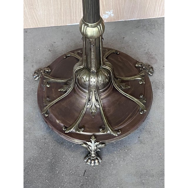 Traditional Early 20th Century Bronze and Brass Burnished Art Nouveau Belle Epoque Hanger, Bronze Grifone Feet For Sale - Image 3 of 18