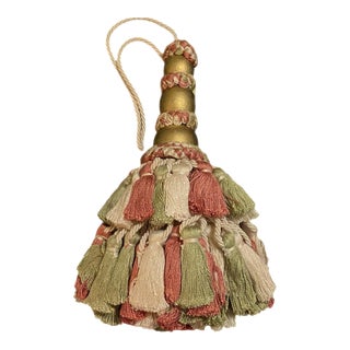 1980s Off White, Rose & Green Tassel For Sale