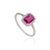 VR Jewels 1.05ct Emerald-Cut Ruby & Diamond Halo Engagement Ring Size 5 in 14k Gold For Sale - Image 4 of 16
