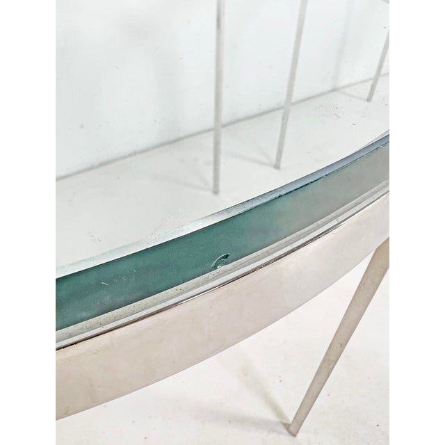 Mid-Century Modern Nicos Zographos Side Tables in Polished Steel With Glass Tops - A Pair For Sale - Image 3 of 9