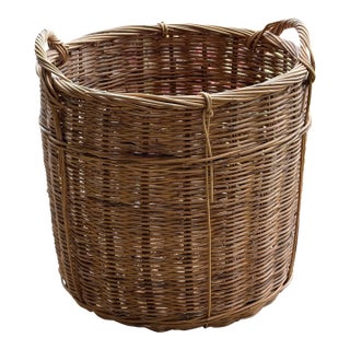 Vintage Extra Large Woven Basket For Sale