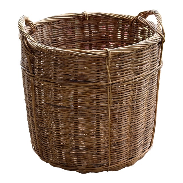 Vintage Extra Large Woven Basket For Sale