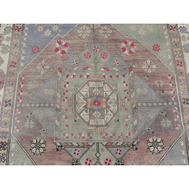 Hand Wowen Wool Turkish Rug, Rug,Vintage Rug,Beatifull Color Combination Turkish Retro Rug, Home Decor 5'4" X 7'1" Ft For Sale - Image 4 of 11