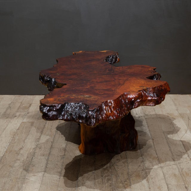 Mid-Century Modern Vintage California Redwood Burl Coffee Table c.1960 For Sale - Image 3 of 11