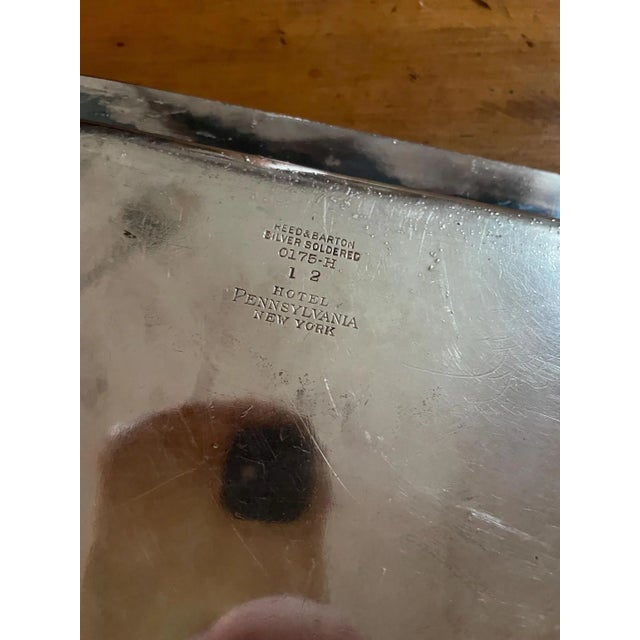 Antique Silver Plated Serving Platter From the Hotel Pennsylvania Nyc For Sale - Image 9 of 9