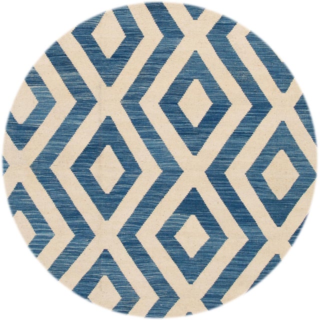 Doris Leslie Blau Vintage Geometric Light Beige Hand-Knotted Wool Rug For Sale - Image 10 of 17