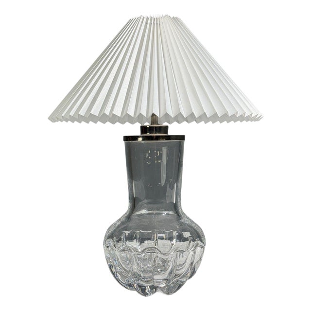 Olle Alberius, Table Lamp, Blown Glass, Chromed Metal, Sweden, 1970s For Sale