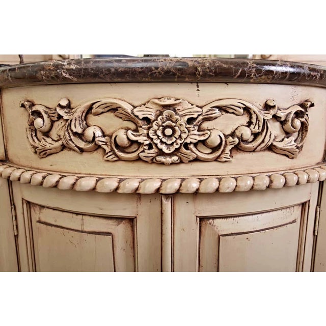 Neo-Baroque Chest of Drawers with Mirror and Marble Top For Sale - Image 3 of 7