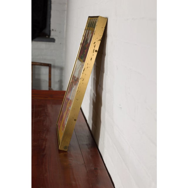 Antique Hand Painted Indian Folk Art Musicians & Archers Painting For Sale - Image 4 of 12