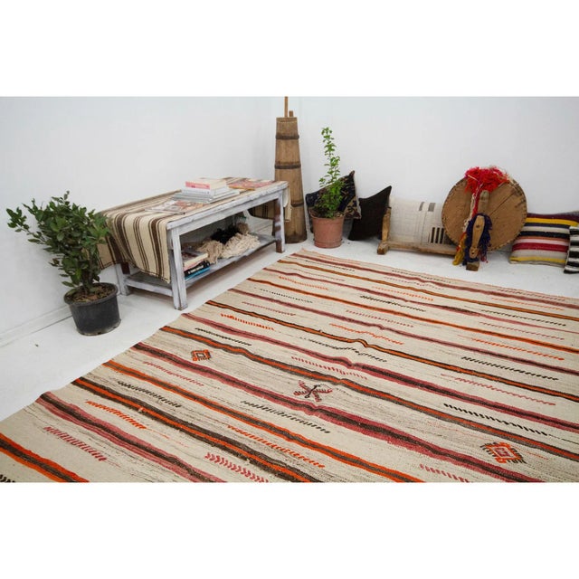 Vintage Turkish Kilim Rug-6′3″ × 8′4″ For Sale In Los Angeles - Image 6 of 7