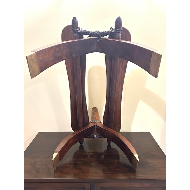 Mid-20th Century, Egyptian, Wooden Camel Saddle/Stool, With a Hand/Tooled, Embossed, Leather Cushion, and Brass Feet and Stud Ornamentation, 1950 For Sale - Image 10 of 10