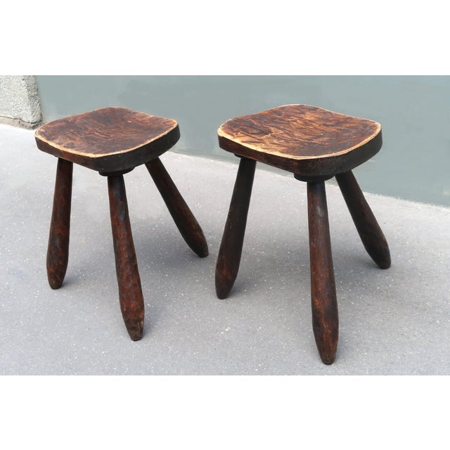 1960s Pair of French Mid-Century Milking Stools For Sale In Miami - Image 6 of 6