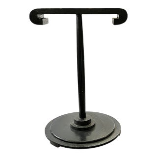 Early 20th Century Handmade Black Painted Wood Jewelry & Accessories Display Stand in the Style of Dorothy Draper, 16" For Sale