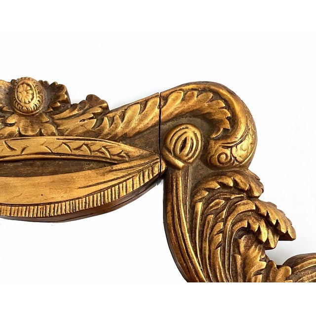 Ornate Vintage Carved Gilt Wall Mirror For Sale - Image 4 of 5
