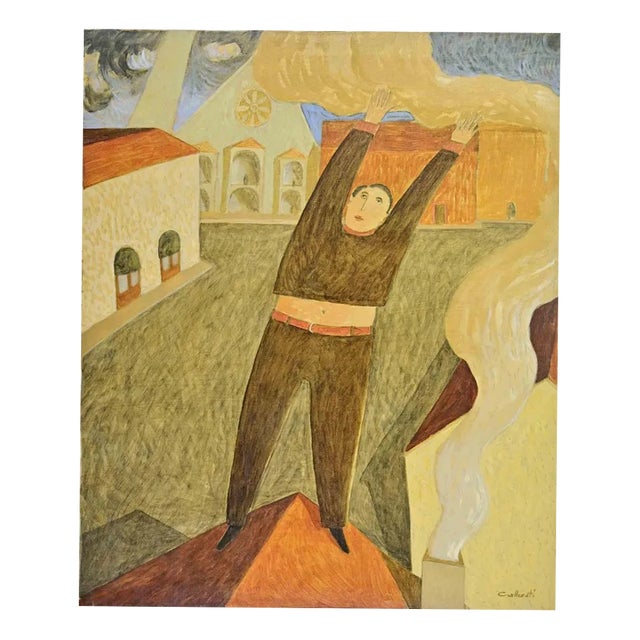 Alberto Gallerati, Take the Future, Oil on Canvas, 1970s For Sale