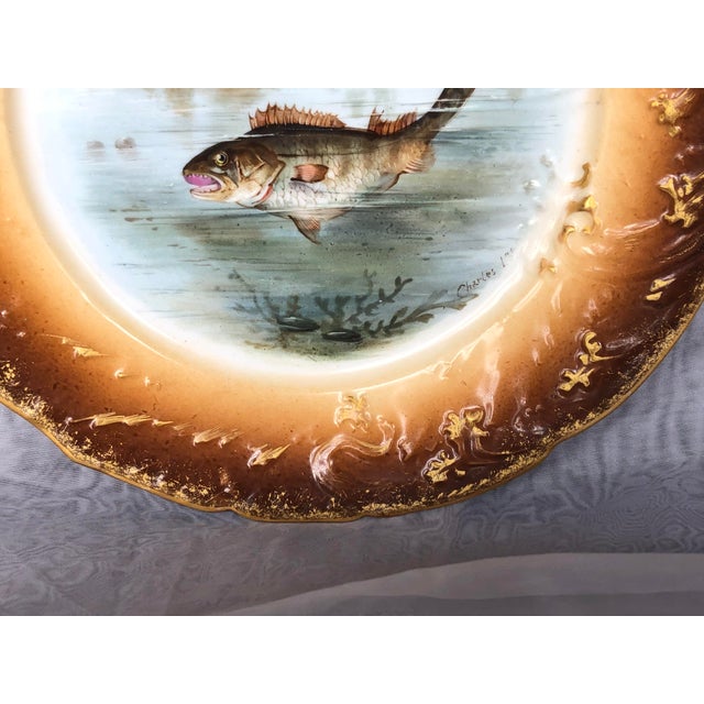 Antique French Guerin Limoges Hand Painted Fish Plate Chairish