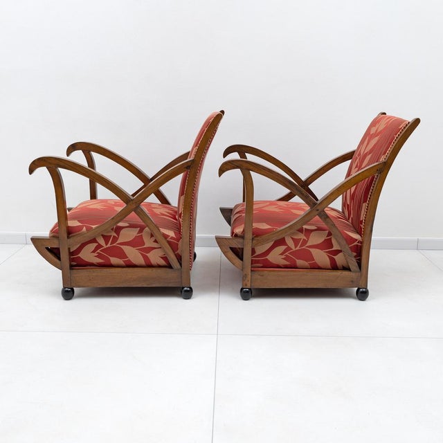 1940s Art Deco Italian Armchairs attributed to Maurizio Tempestini, 1940s, Set of 2 For Sale - Image 5 of 10