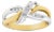 10K Yellow and White Gold 1/20 Cttw Round-Cut Diamond Bypass Ring (I2 Color, I-J Clarity) For Sale