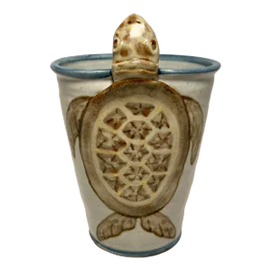 Vintage Allen & Williams Studio Art Pottery Turtle Stoneware Vase