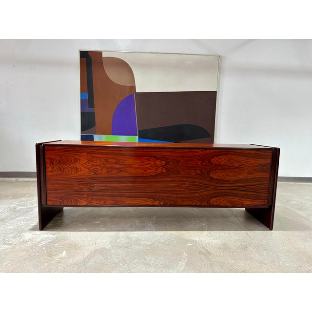 1970s 1970s Vintage Rosewood Floating Style Credenza in the Style of Dyrlund For Sale - Image 5 of 12