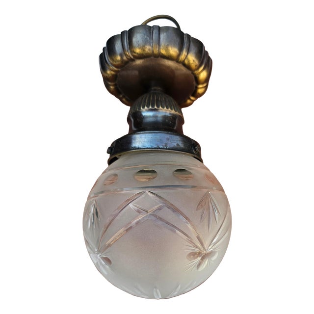 Vintage Brass Plafond Celling Lamp, 1920s For Sale