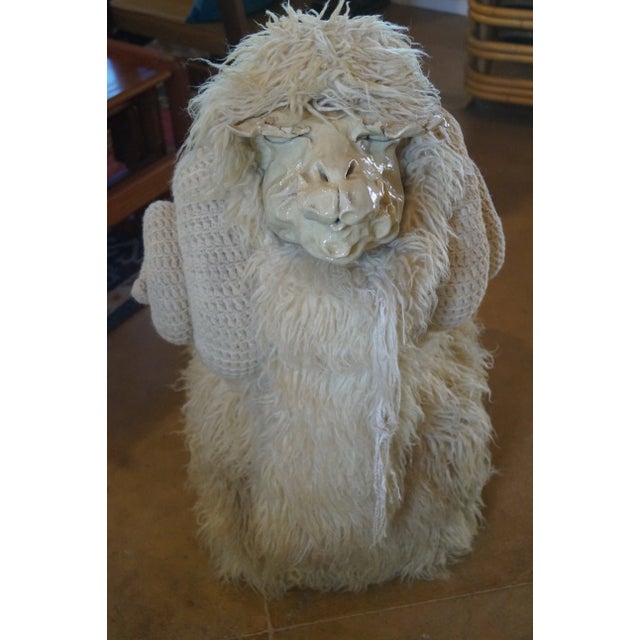 Shabby Chic 1970s Edna Cataldo Big Horn Ram Sculptural Bench For Sale - Image 3 of 14