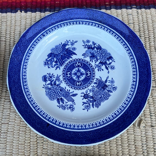 Spode Circa 1960’s Copeland Spode Fitzhugh Blue Dessert Plates- Set of 4 For Sale - Image 4 of 12