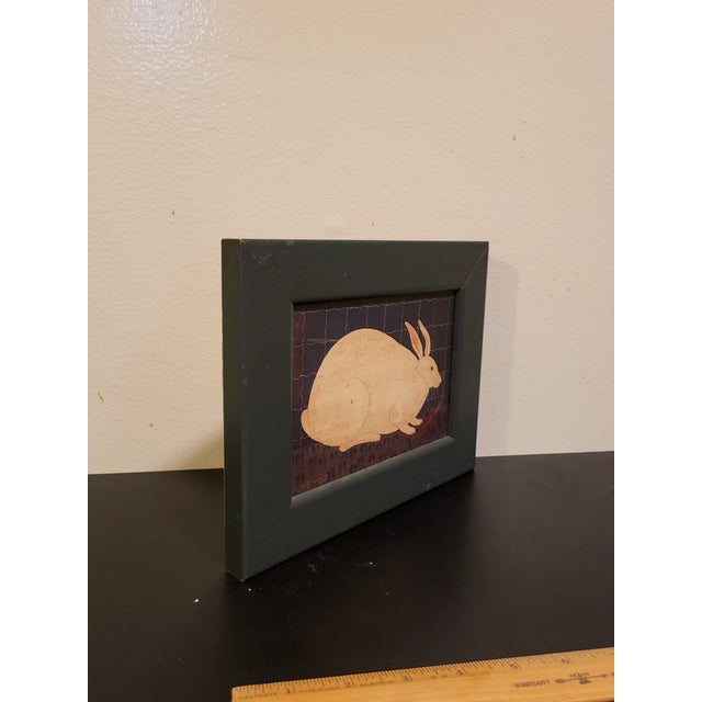 Early 20th Century Warren Kimble Rabbit Framed Folk Art Print For Sale - Image 4 of 9