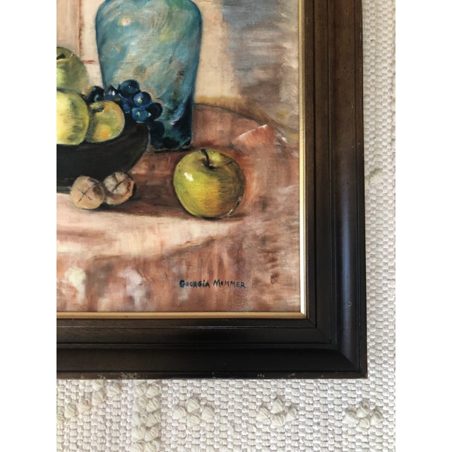 Georgia Memmer Vintage Original Nature-Morte Still Life Acrylic Painting on Canvas, Framed For Sale In Baltimore - Image 6 of 11
