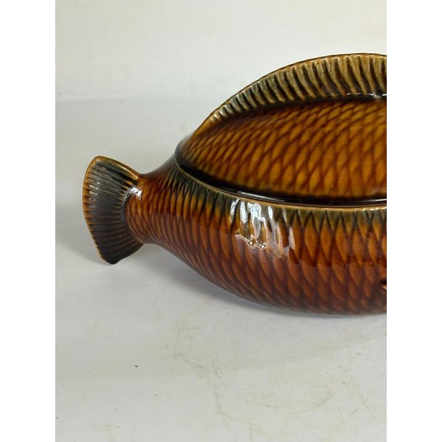 Beige Ceramic Fish-Shaped Trinket Dish, 1970s For Sale - Image 8 of 13