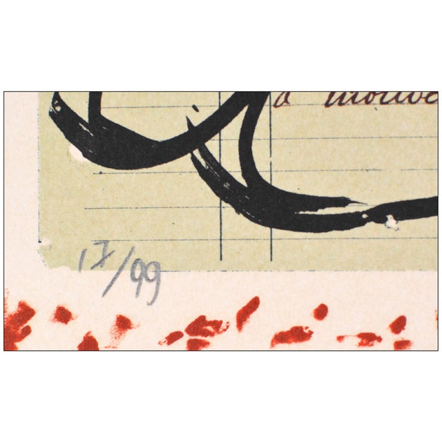 Printmaking Materials 1978 Juin Et Fils Abstract Red Lithograph Pierre Alechinsky For Sale - Image 7 of 8