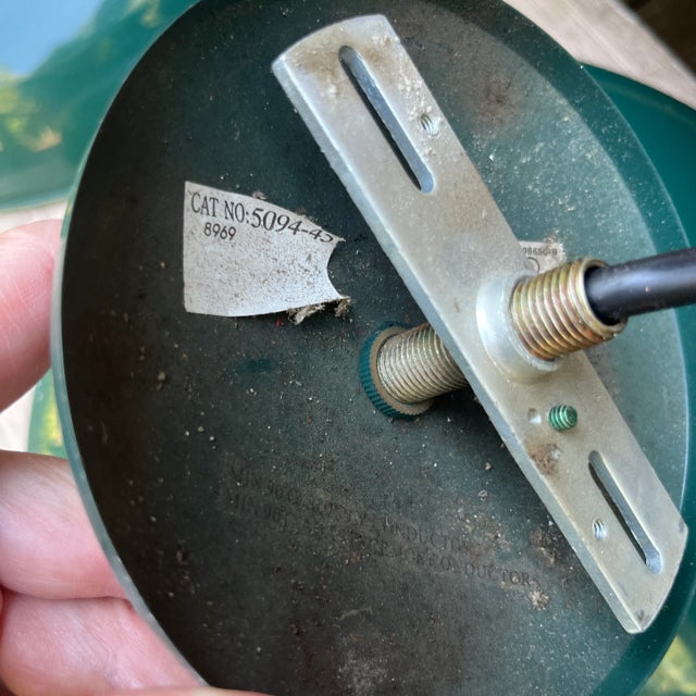 Industrial-Style Enamel Barn Pendant Lights – Green & White-Set of 11 For Sale - Image 11 of 11