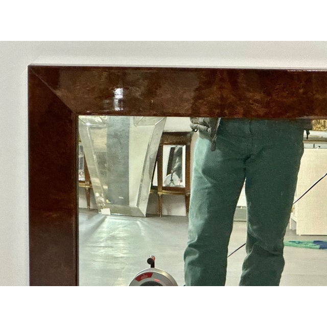 Ornamental & Decorative Materials Modern Rectangular Lacquered Faux Tortoise Wall / Console Mirror, Made in Italy For Sale - Image 7 of 13