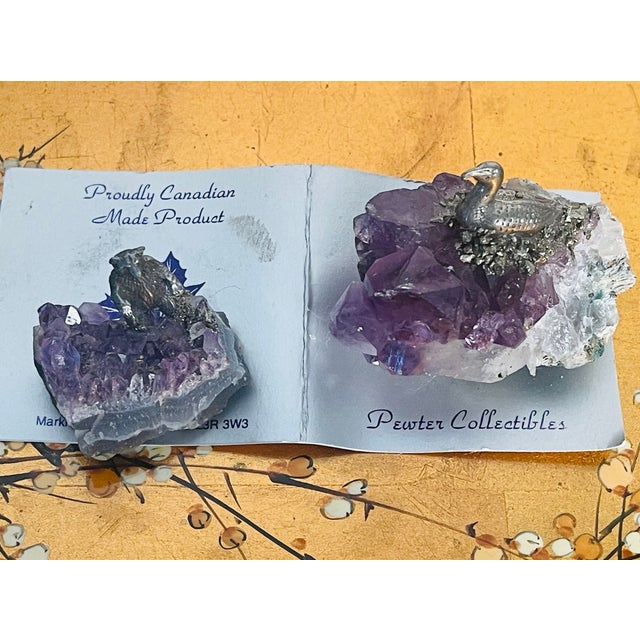 Contemporary 1970s Set of Two Amethyst Pewter Figurines Canadian Collection For Sale - Image 3 of 6