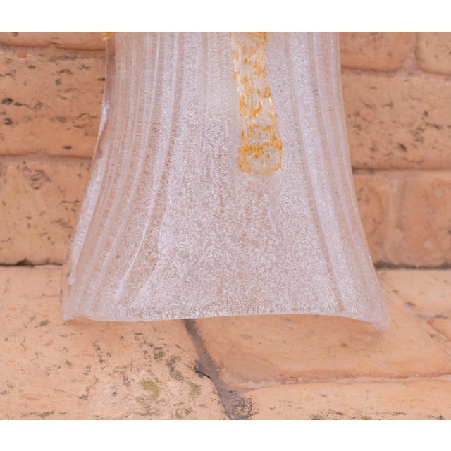 1970s Pair of Large Size Vintage Italian Murano Glass Wall Sconces, 1970 For Sale - Image 5 of 11