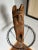 Carved Wooden Folk Art Cat Statue Figurine For Sale - Image 4 of 5