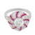 Modern Art Deco Style 1.42 Carat Diamond Ruby Platinum Cluster Swirl Ring, Size 6.75 For Sale - Image 3 of 6