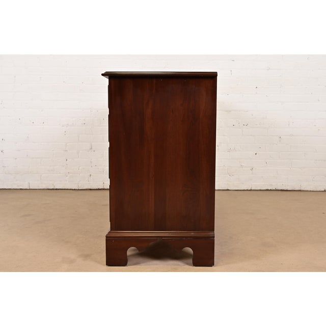 Late 20th Century Ethan Allen Georgian Solid Cherry Wood Dresser or Credenza For Sale - Image 10 of 12