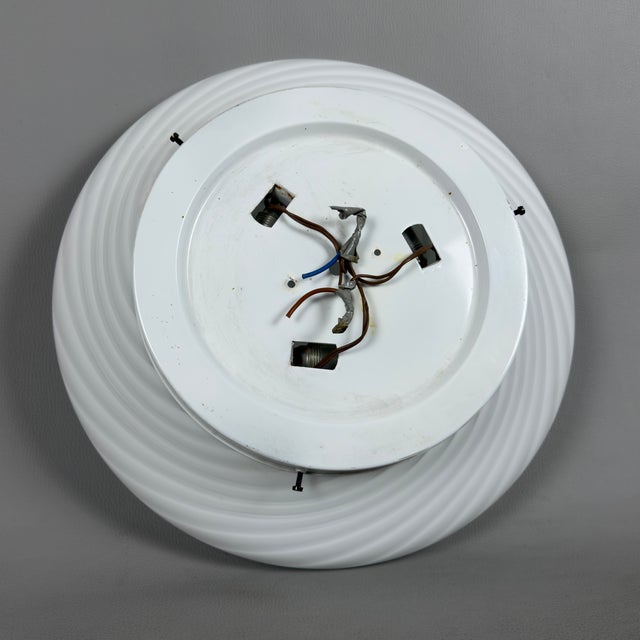 White Murano Glass Ceiling Lamp, 1970s For Sale - Image 8 of 16